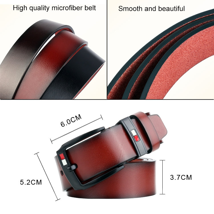 Dandali L8032 Men Retro Casual Antique Buckle Leather Belt Waistband, Size: 110-125cm