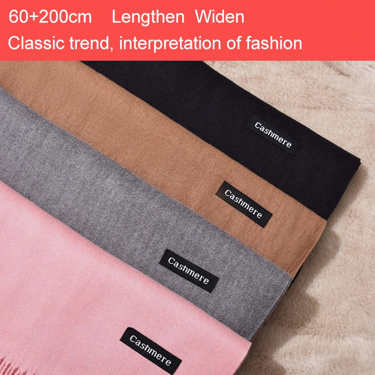 Autumn and Winter Season Classic Solid Color Imitation Cashmere Scarf, Size: 60 * 200cm, Pink, Dark Red, Grey, Army Green, Khaki, Black, Blue, Coffee, Light Coffee, Dark Coffee, Light Orange, Dark Pink, Light Pink, Dark Dreen, Light Grey, Dark Grey    ...