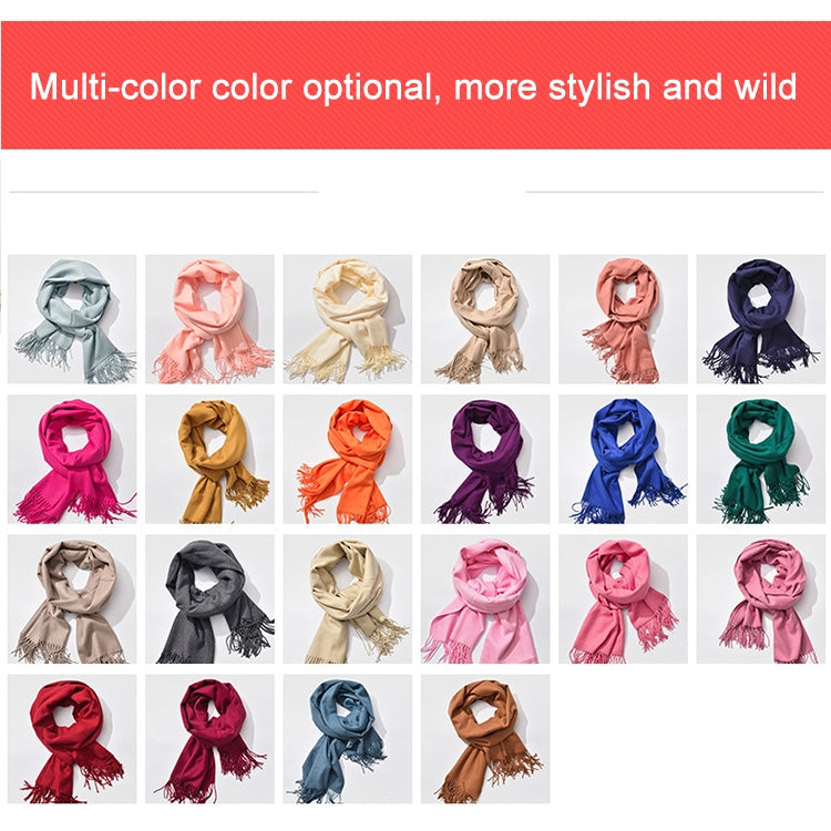 Autumn and Winter Season Classic Solid Color Imitation Cashmere Scarf, Size: 60 * 200cm, Pink, Dark Red, Grey, Army Green, Khaki, Black, Blue, Coffee, Light Coffee, Dark Coffee, Light Orange, Dark Pink, Light Pink, Dark Dreen, Light Grey, Dark Grey    ...