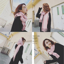 Load image into Gallery viewer, Autumn and Winter Season Classic Solid Color Imitation Cashmere Scarf, Size: 60 * 200cm, Pink, Dark Red, Grey, Army Green, Khaki, Black, Blue, Coffee, Light Coffee, Dark Coffee, Light Orange, Dark Pink, Light Pink, Dark Dreen, Light Grey, Dark Grey    ...