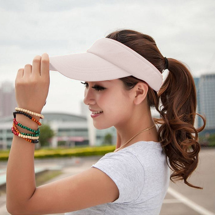 Lightweight and Comfortable Visor Cap for Women in Outdoor Golf Tennis Running Jogging Adjustable Strap