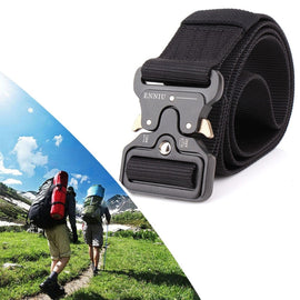 ENNIU 4.3cm Wide Outdoor Casual Nylon Belt Adjustable Multifunction Training Belts for Men, Black, Brown, Urban camouflage, Desert camouflage, Jungle camouflage, CP camouflage, Army Green