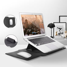 Load image into Gallery viewer, 4 in 1 Universal Waterproof PU Leather Laptop Liner Bag with Handle &amp; Stand &amp; Pen Holder + 2 Winders + Mouse Bag + Charger Bag Set for 17 inch Laptops, 17 inch