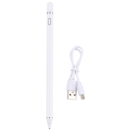 Pencil Universal Rechargeable Active Capacitive Stylus Pen with Magnetic Cap, Pencil White, Pencil Black
