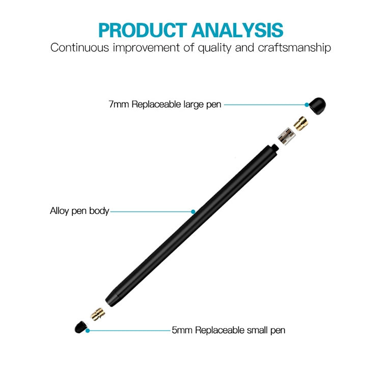 Universal Two-end Rubber Nibs Capacitive Stylus Pen with Magnetic Cap
