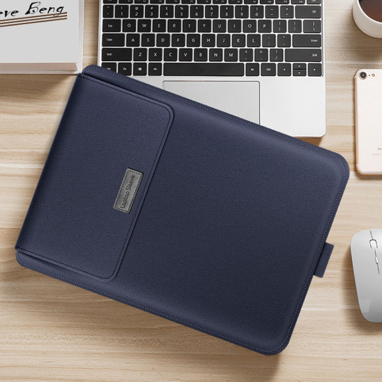 4 in 1 Universal Waterproof PU Leather Laptop Liner Bag with Handle & Stand & Pen Holder + 2 Winders + Mouse Bag + Charger Bag Set for 11/12 inch laptops, 11 / 12 inch, 11/12 inch