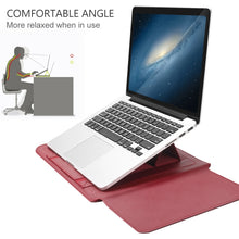 Load image into Gallery viewer, 4 in 1 Universal Waterproof PU Leather Laptop Liner Bag with Handle &amp; Stand &amp; Pen Holder + 2 Winders + Mouse Bag + Charger Bag Set for 11/12 inch laptops, 11 / 12 inch, 11/12 inch