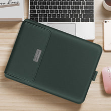 Load image into Gallery viewer, 4 in 1 Universal Waterproof PU Leather Laptop Liner Bag with Handle &amp; Stand &amp; Pen Holder + 2 Winders + Mouse Bag + Charger Bag Set for 11/12 inch laptops, 11 / 12 inch, 11/12 inch