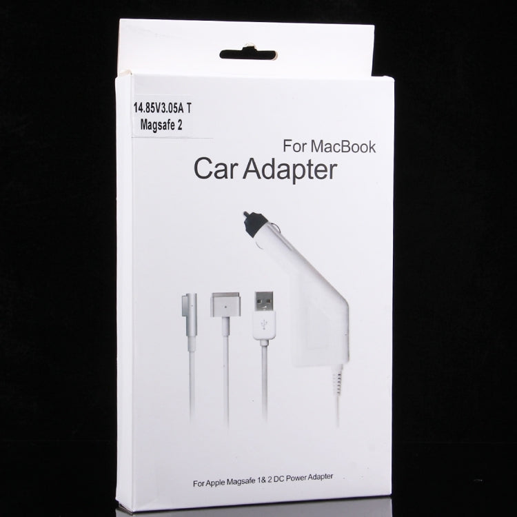45W 14.85V 3.05A 5 Pin T Style MagSafe 2 Car Charger with 1 USB Port for Apple Macbook A1466 / A1436 / A1465 / A1435 / MD224 / MD231 / MD761 / MD711, Length: 1.7m