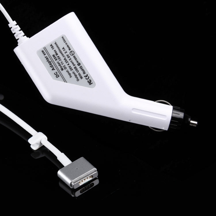 85W 20V 4.25A 5 Pin T Style MagSafe 2 Car Charger with 1 USB Port for Apple Macbook A1398 / A1424 / MC975 / MC976 / ME664 / ME665, Length: 1.7m