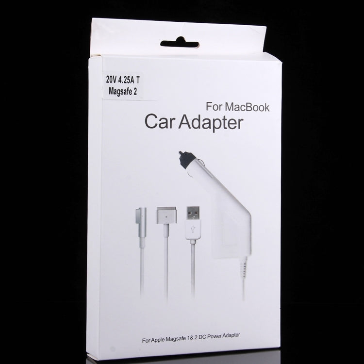 85W 20V 4.25A 5 Pin T Style MagSafe 2 Car Charger with 1 USB Port for Apple Macbook A1398 / A1424 / MC975 / MC976 / ME664 / ME665, Length: 1.7m