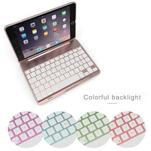 Load image into Gallery viewer, F8SM+ Laptop Version Colorful Backlit Aluminum Alloy Bluetooth Keyboard Tablet Case For iPad mini 4 / mini 5