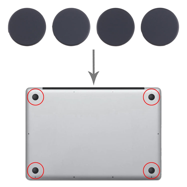 For MacBook Pro A2442 A2485 A2681 2021 2022 4 in 1 Bottom Case Rubber Mats