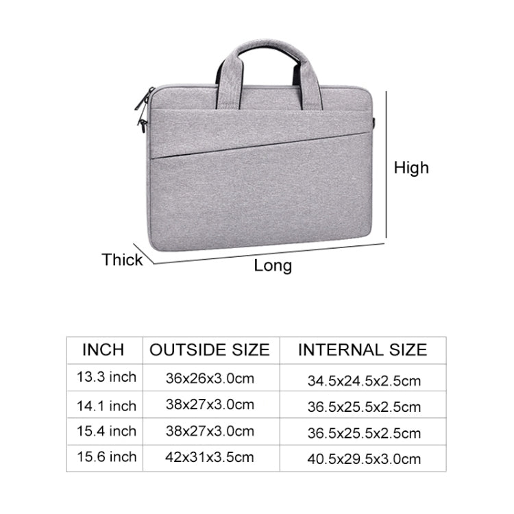 ST03S 15.4 inch Double Side Pockets Wearable Oxford Cloth Soft Handle Portable Laptop Tablet Bag, 15.4 inch Black, 15.4 inch Pink, 15.4 inch Grey, 15.4 inch Deep Space Gray, 15.4 inch Navy Blue