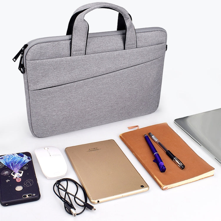 ST03S 15.6 inch Double Side Pockets Wearable Oxford Cloth Soft Handle Portable Laptop Tablet Bag, 15.6 inch Black, 15.6 inch Pink, 15.6 inch Grey, 15.6 inch Deep Space Gray, 15.6 inch Navy Blue