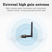 Load image into Gallery viewer, 600Mbps 2.4GHz + 5Hz AC Dual Band USB WIFI Adapter with Antenna