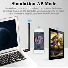 Load image into Gallery viewer, 600Mbps 2.4GHz + 5Hz AC Dual Band USB WIFI Adapter with Antenna