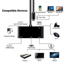 Load image into Gallery viewer, USB-C / Type-C to HDMI /VGA /USB 3.0 /PD Converter