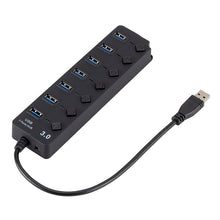 Load image into Gallery viewer, 7 Ports USB 3.0 High Speed Multi Hub Expansion with Switch for PC &amp; Laptop, Hub Expansion