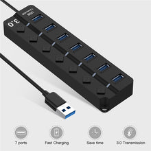 Load image into Gallery viewer, 7 Ports USB 3.0 High Speed Multi Hub Expansion with Switch for PC &amp; Laptop, Hub Expansion