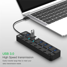 Load image into Gallery viewer, 7 Ports USB 3.0 High Speed Multi Hub Expansion with Switch for PC &amp; Laptop, Hub Expansion