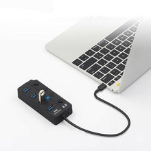 Load image into Gallery viewer, 4 Ports USB 3.0 Hi Speed Multi Hub Expansion with Switch for PC &amp; Laptop