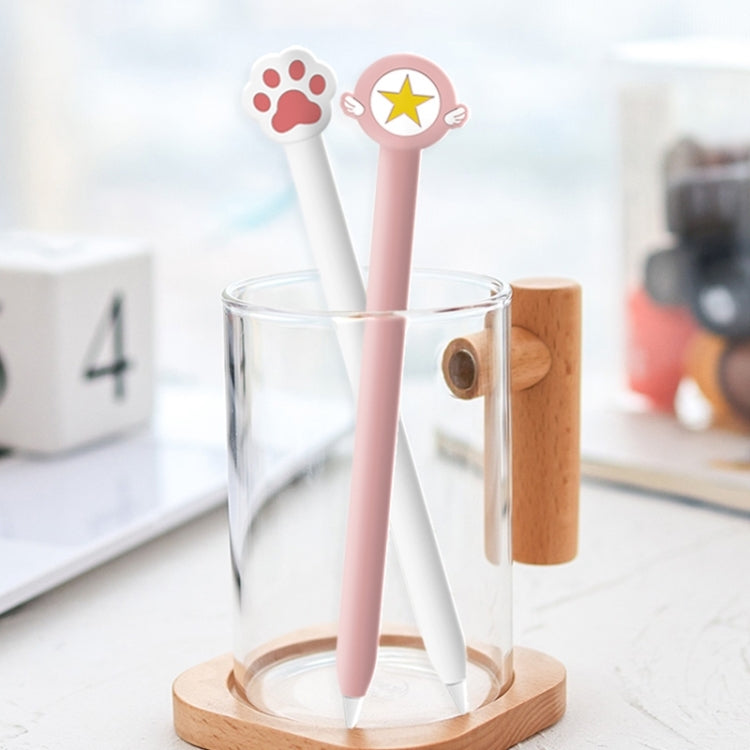 Cute Cartoon Silicone Protective Cover for Apple Pencil 2(Cat Claw Pink)