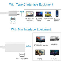 Load image into Gallery viewer, USB-C / Type-C 3.1 Male to Mini DP Female HD Converter, Length: 12cm