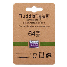 Load image into Gallery viewer, Ruddis 64GB High Speed Class 10 TF/Micro SDXC UHS-1(U1) Memory Card, 64GB