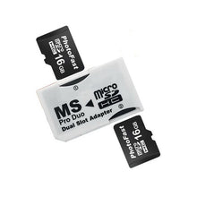 Load image into Gallery viewer, CR-5400 Dual Slot Micro SDHC(TF) to MS PRO Duo Adapter, Total Supported Capacity: 64GB, CR-5400