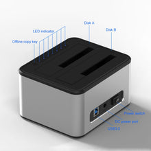 Load image into Gallery viewer, Blueendless 2.5 / 3.5 inch SATA USB 3.0 2 Bay Offline Copy Hard Drive Dock