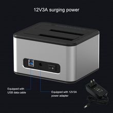 Load image into Gallery viewer, Blueendless 2.5 / 3.5 inch SATA USB 3.0 2 Bay Offline Copy Hard Drive Dock