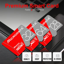 Load image into Gallery viewer, MICRODATA 128GB Class10 Red and Grey TF(Micro SD) Memory Card, 128GB