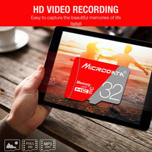 Load image into Gallery viewer, MICRODATA 128GB Class10 Red and Grey TF(Micro SD) Memory Card, 128GB