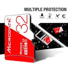 Load image into Gallery viewer, MICRODATA 16GB High Speed U1 Red and White TF(Micro SD) Memory Card, 16GB