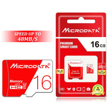 Load image into Gallery viewer, MICRODATA 16GB High Speed U1 Red and White TF(Micro SD) Memory Card, 16GB