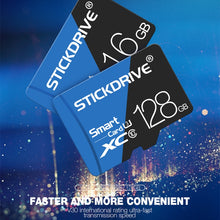Load image into Gallery viewer, STICKDRIVE 128GB High Speed U3 Blue and Black TF(Micro SD) Memory Card, 128GB