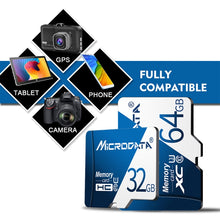 Load image into Gallery viewer, MICRODATA 16GB U1 Blue and White TF(Micro SD) Memory Card, 16GB