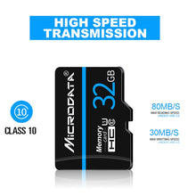 Load image into Gallery viewer, MICRODATA 32GB U1 Blue Line and Black TF(Micro SD) Memory Card, 32GB
