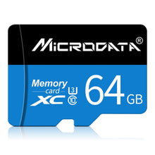 Load image into Gallery viewer, MICRODATA 64GB U3 Blue and Black TF(Micro SD) Memory Card, 64GB