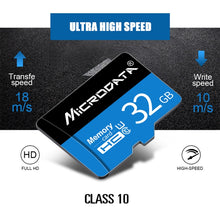 Load image into Gallery viewer, MICRODATA 128GB U3 Blue and Black TF(Micro SD) Memory Card, 128GB