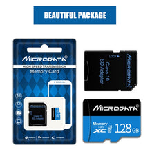 Load image into Gallery viewer, MICRODATA 128GB U3 Blue and Black TF(Micro SD) Memory Card, 128GB