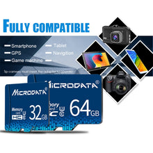 Load image into Gallery viewer, MICRODATA 16GB U1 Blue TF(Micro SD) Memory Card, 16GB