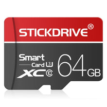 Load image into Gallery viewer, STICKDRIVE 64GB U3 White Line Red and Black TF(Micro SD) Memory Card, 64GB