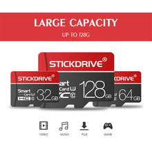 Load image into Gallery viewer, STICKDRIVE 64GB U3 White Line Red and Black TF(Micro SD) Memory Card, 64GB