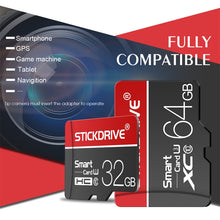 Load image into Gallery viewer, STICKDRIVE 64GB U3 White Line Red and Black TF(Micro SD) Memory Card, 64GB