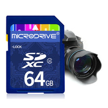 Load image into Gallery viewer, Microdrive 64GB High Speed Class 10 SD Memory Card for All Digital Devices with SD Card Slot, 64GB