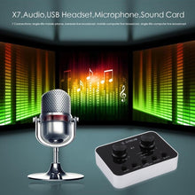 Load image into Gallery viewer, X7 Live Broadcast Audio USB Headset Microphone Webcast Entertainment Streamer Sound Card for Phone, Computer PC