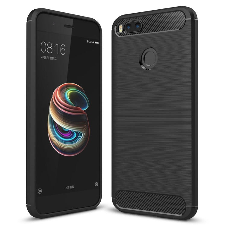For Xiaomi  Mi 5X Carbon Fiber TPU Brushed Texture Shockproof Protective Back Cover Case