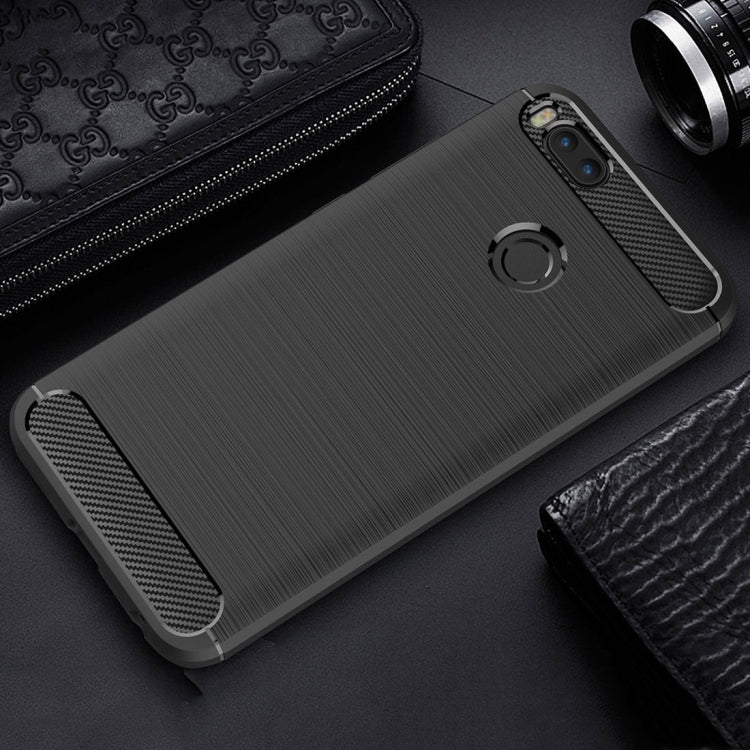 For Xiaomi  Mi 5X Carbon Fiber TPU Brushed Texture Shockproof Protective Back Cover Case